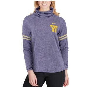 UW University of Washington Nike Striped Funnel Neck Long Sleeve Shirt Small